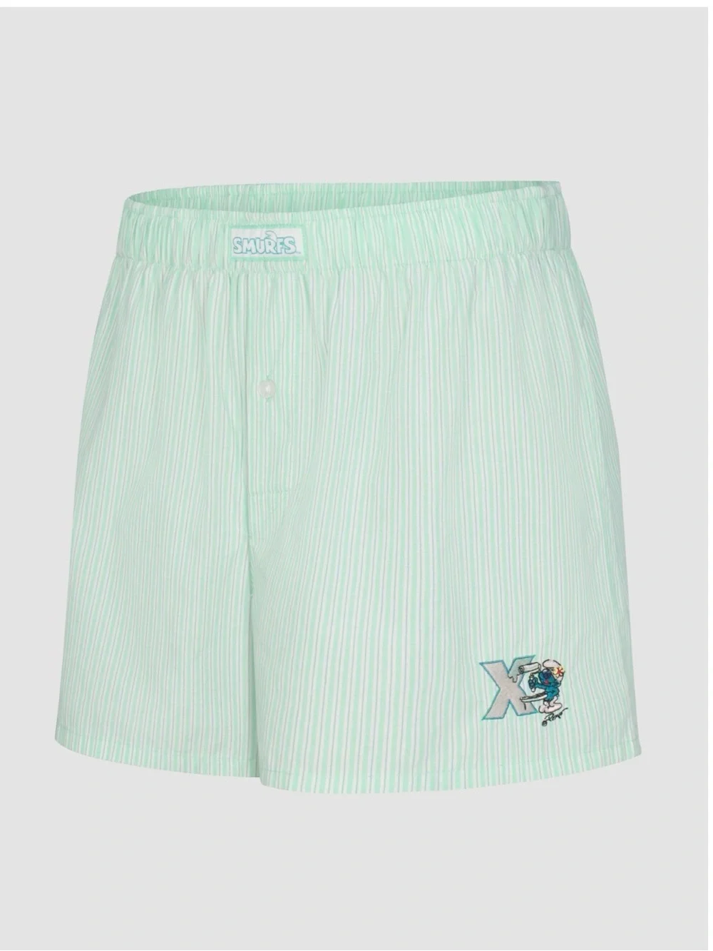 Savage X Fenty x Smurfs Men’s Boxer Shorts Small NWT Striped Mint Green